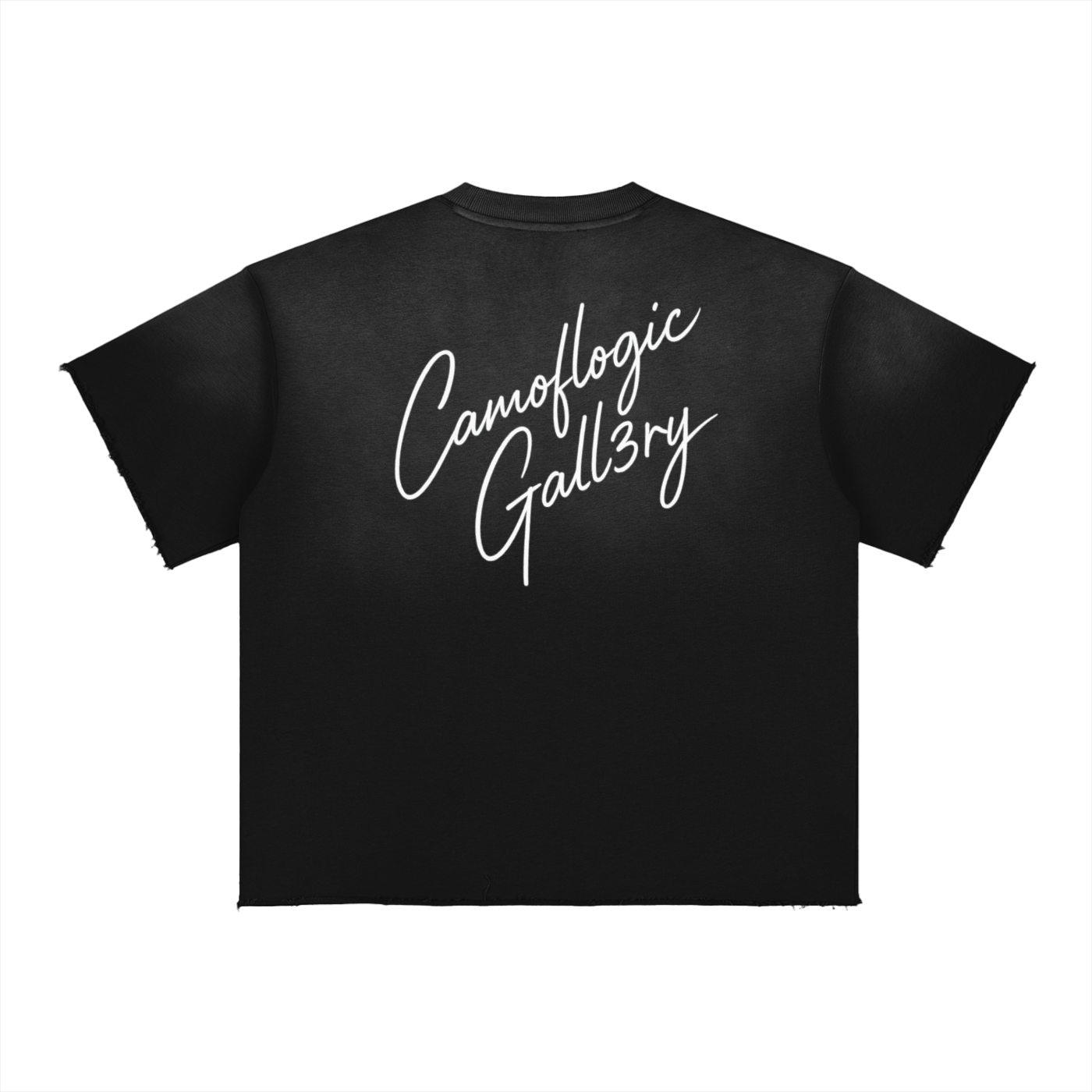 Grape Camoflogic Star Sun Fade Raw Edge T-Shirt