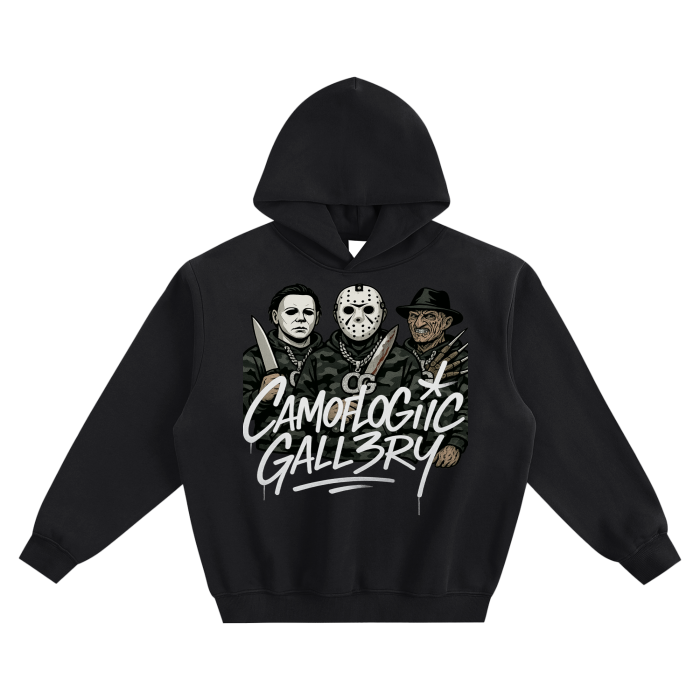 Halloween CG team Fleeced Boxy Hoodie