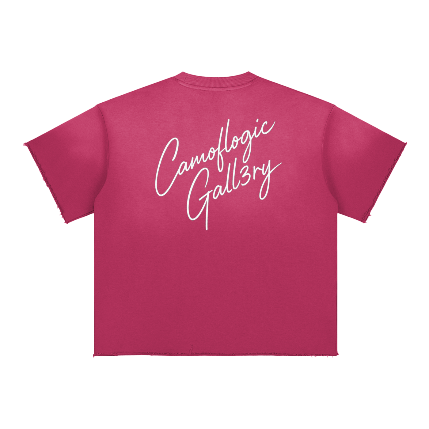 Grape Camoflogic Star Sun Fade Raw Edge T-Shirt