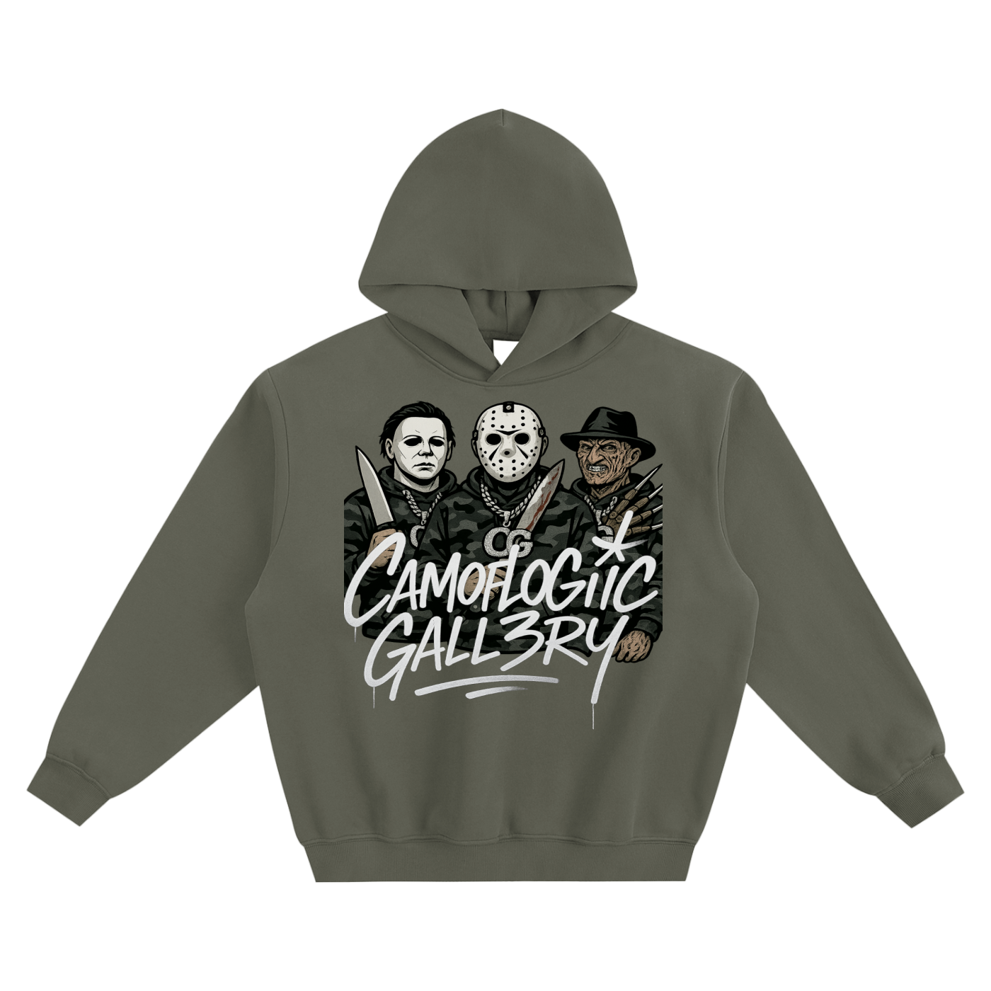 Halloween CG team Fleeced Boxy Hoodie