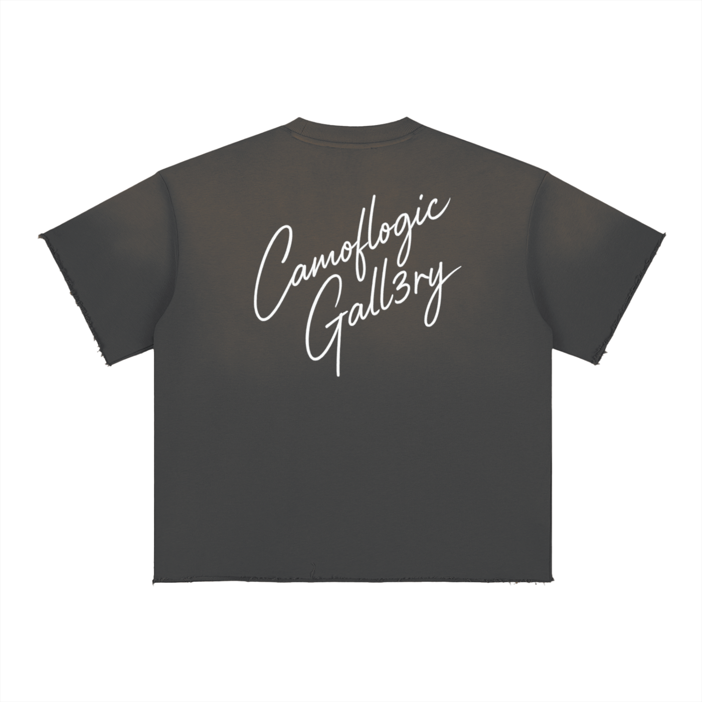 Grape Camoflogic Star Sun Fade Raw Edge T-Shirt
