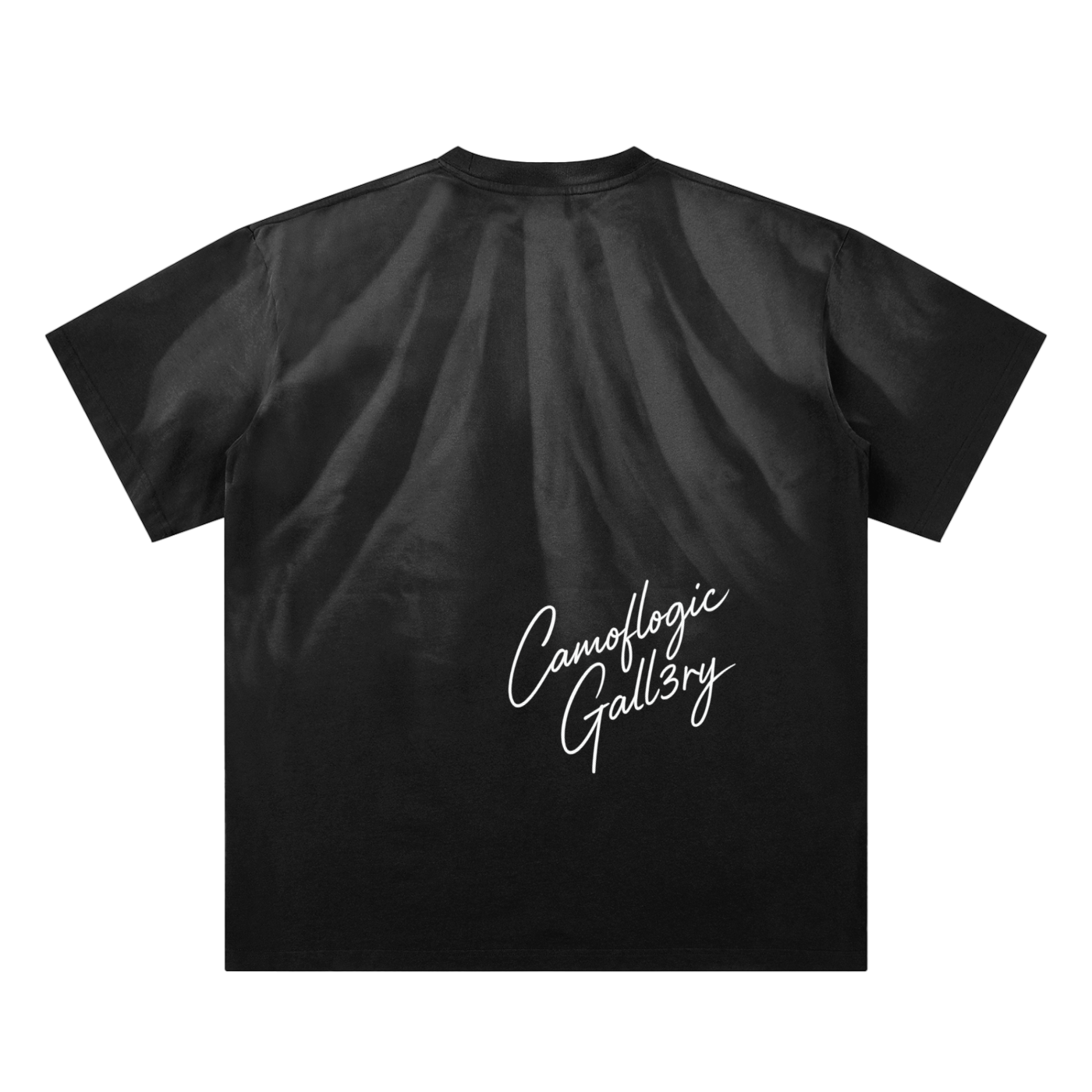 White Camoflogic Star Design Hand-Scrunched Sunfade T-Shirt