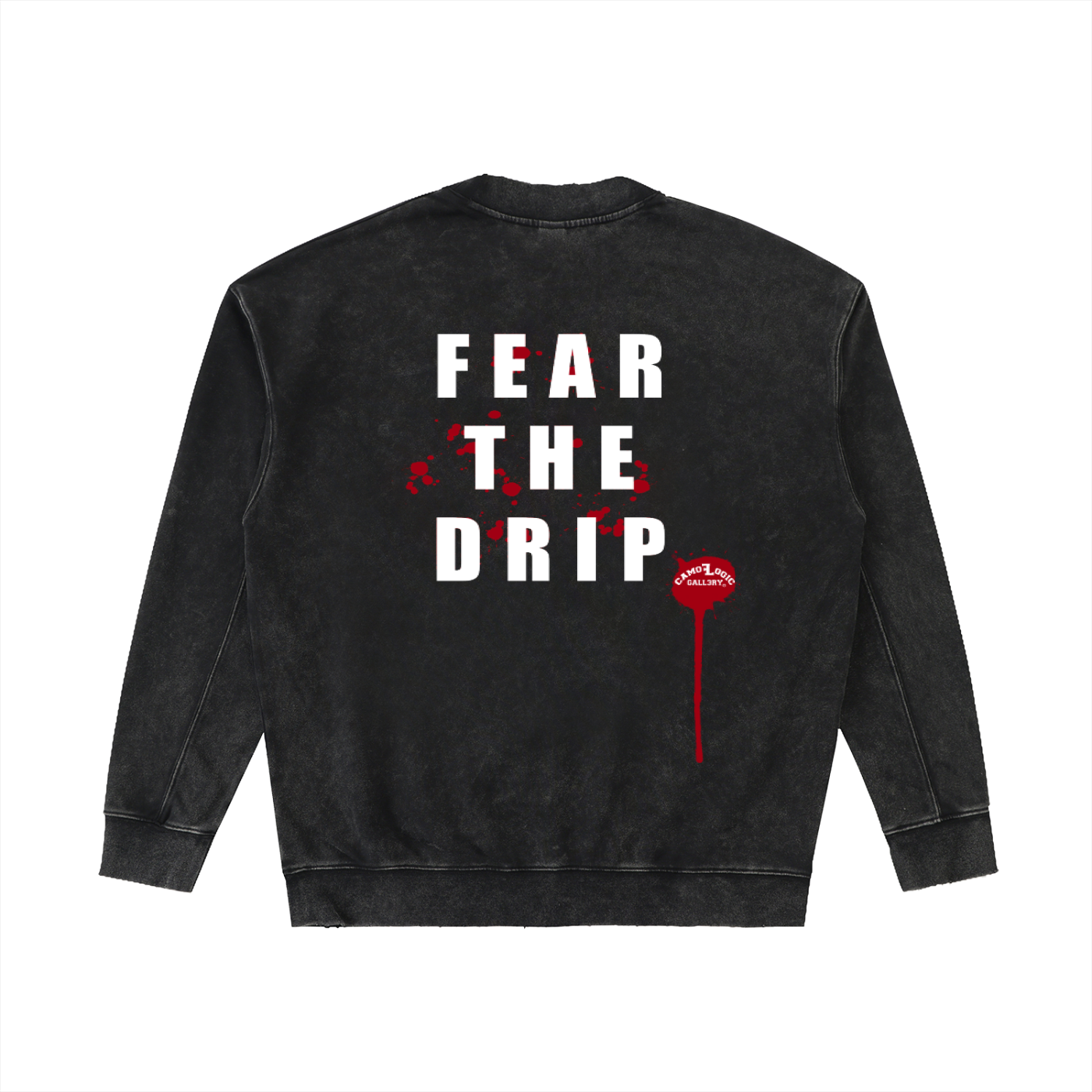 Fear the drip Halloween CG team Drop Shoulder Crewneck Sweatshirt