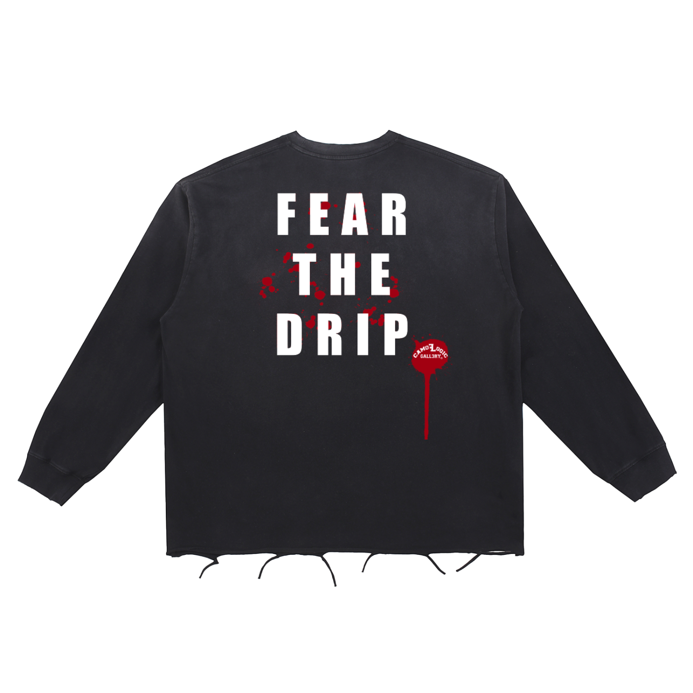 Camoflogic MM fear the drip Snow Wash Raw Edge Cotton T-Shirt