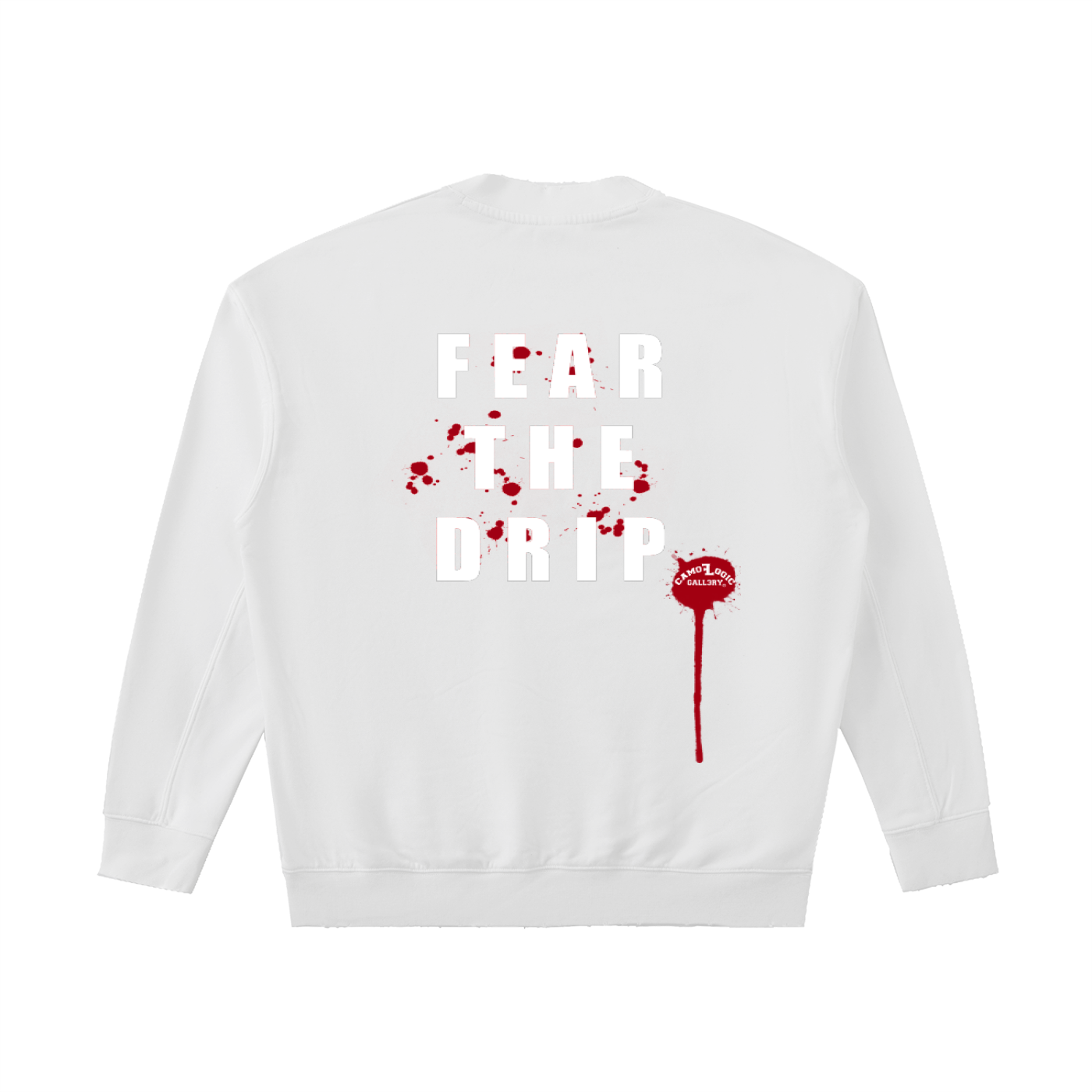 Fear the drip Halloween CG team Drop Shoulder Crewneck Sweatshirt