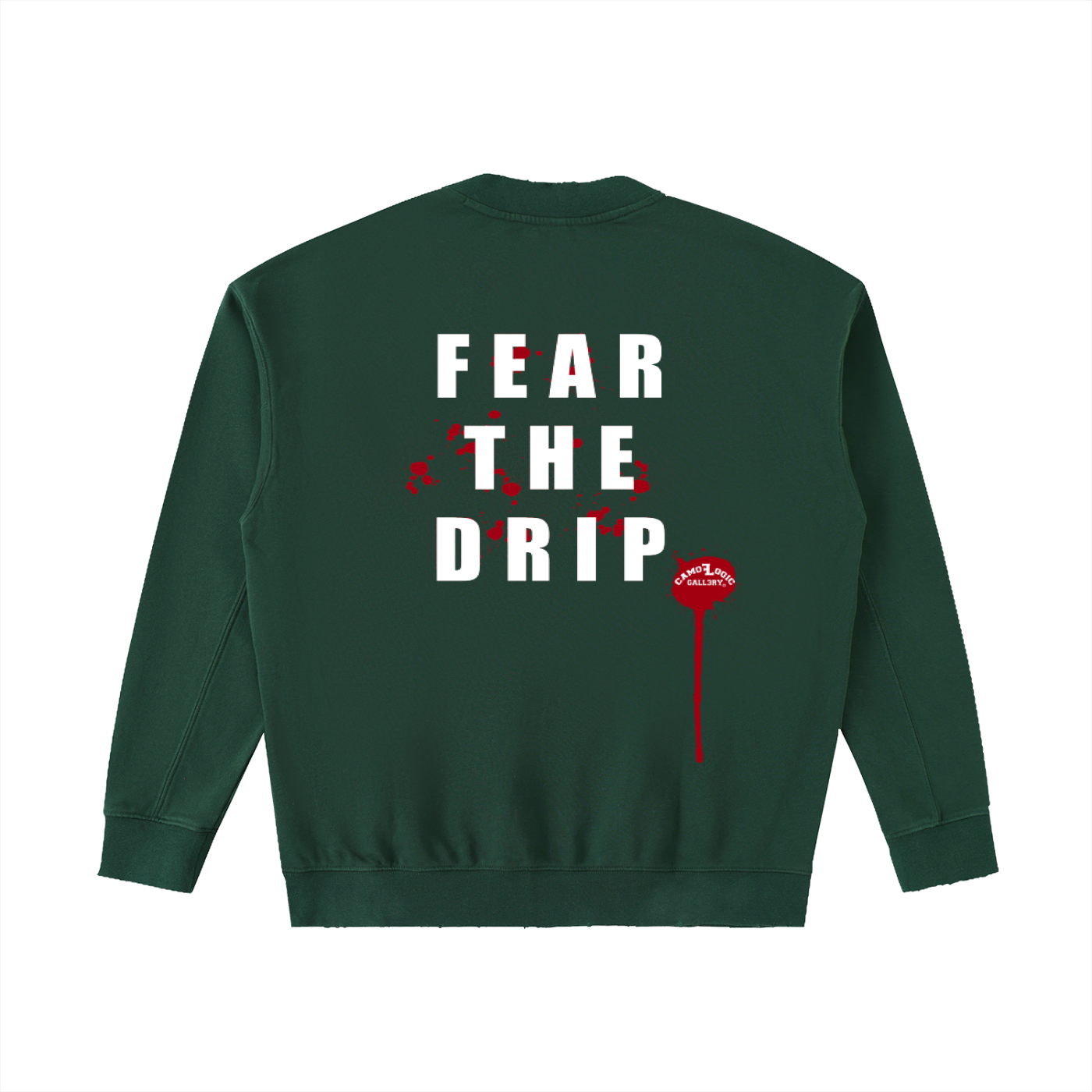 Fear the drip Halloween CG team Drop Shoulder Crewneck Sweatshirt