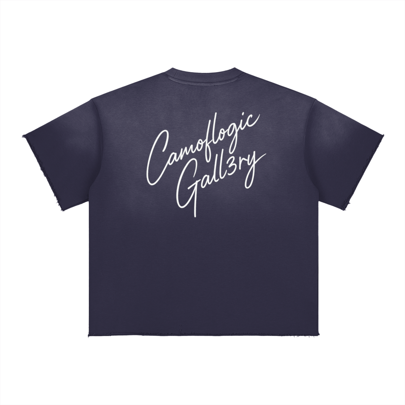 Grey Camoflogic Star Sun Fade Raw Edge T-Shirt