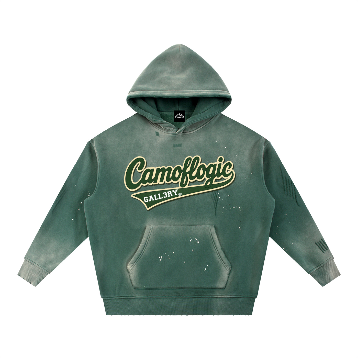 Camoflogic Brick by Brick Vintage Washed Frayed Fleece Hoodie