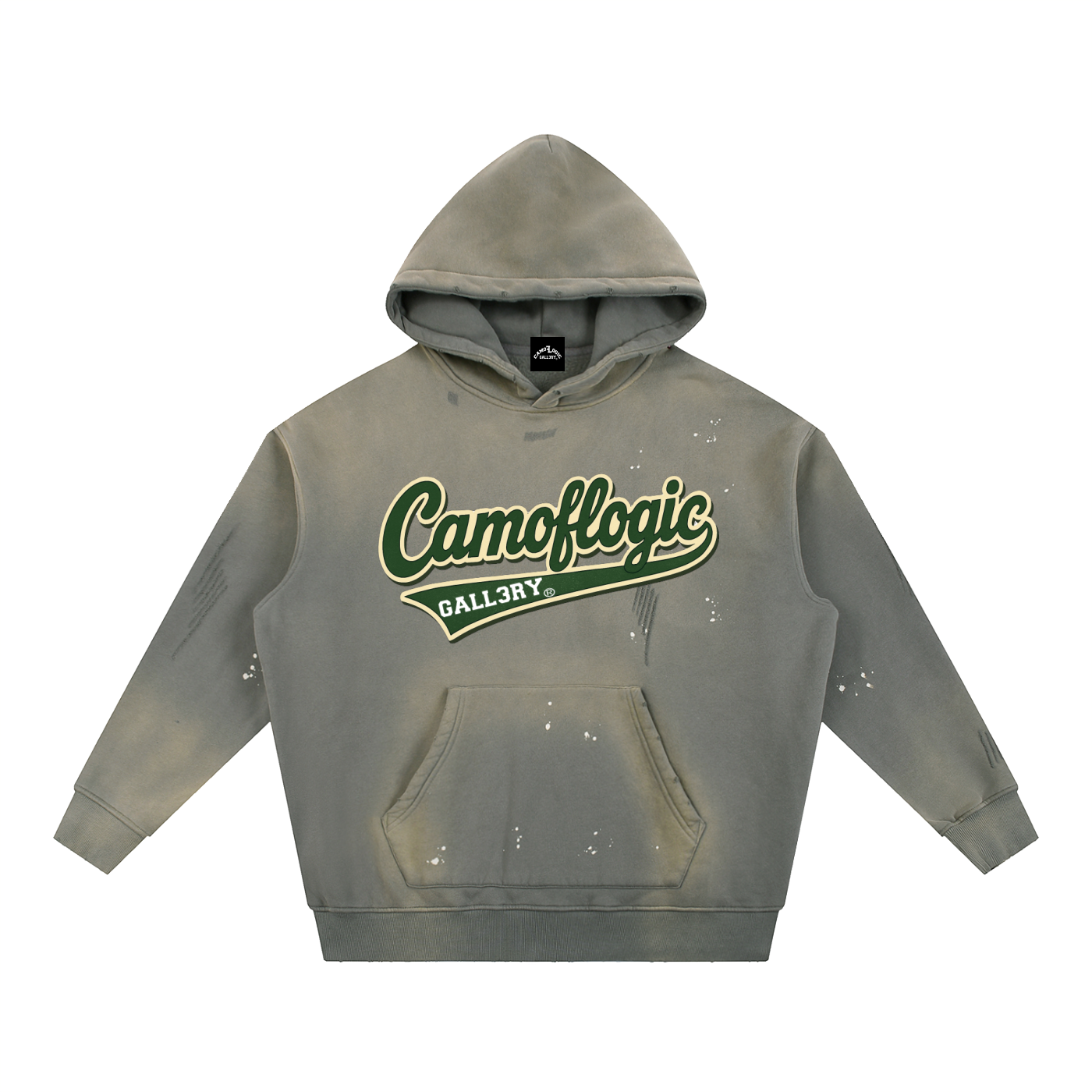 Camoflogic Brick by Brick Vintage Washed Frayed Fleece Hoodie