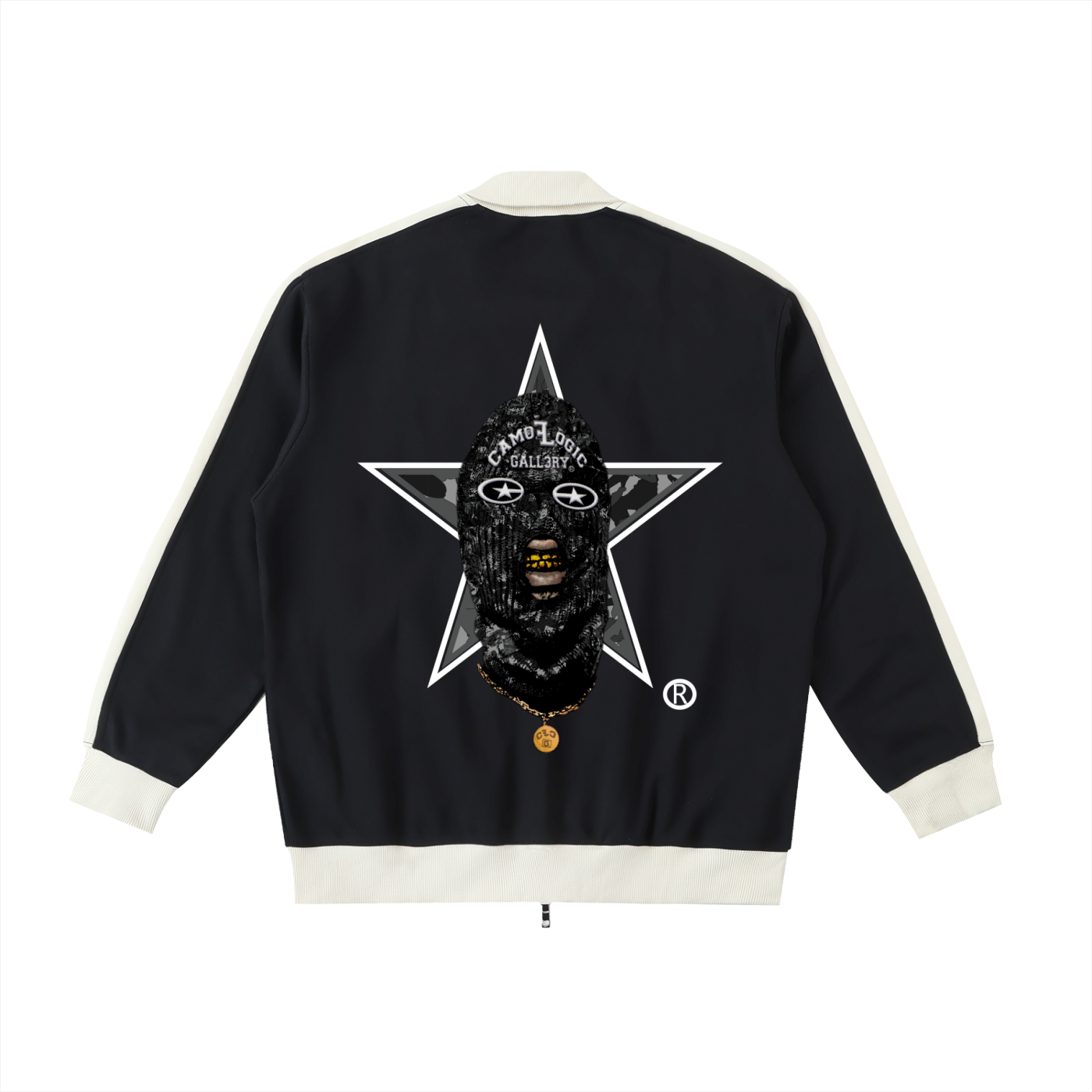 Camo G Contrast Trim Stand Collar Jacket