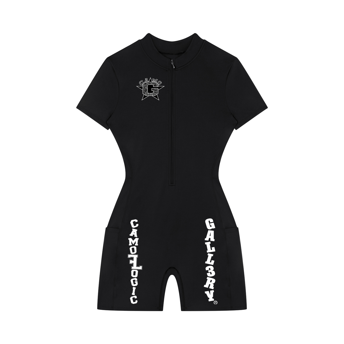 Women's Quarter-Zip Short Sleeve Romper