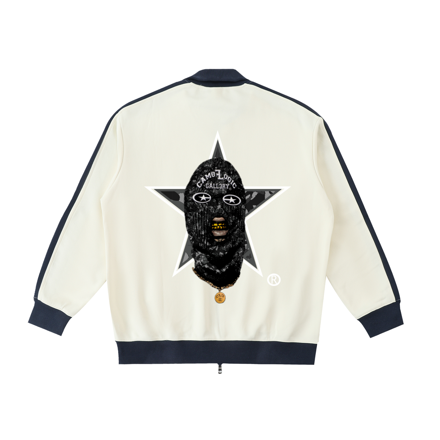 Camo G Contrast Trim Stand Collar Jacket