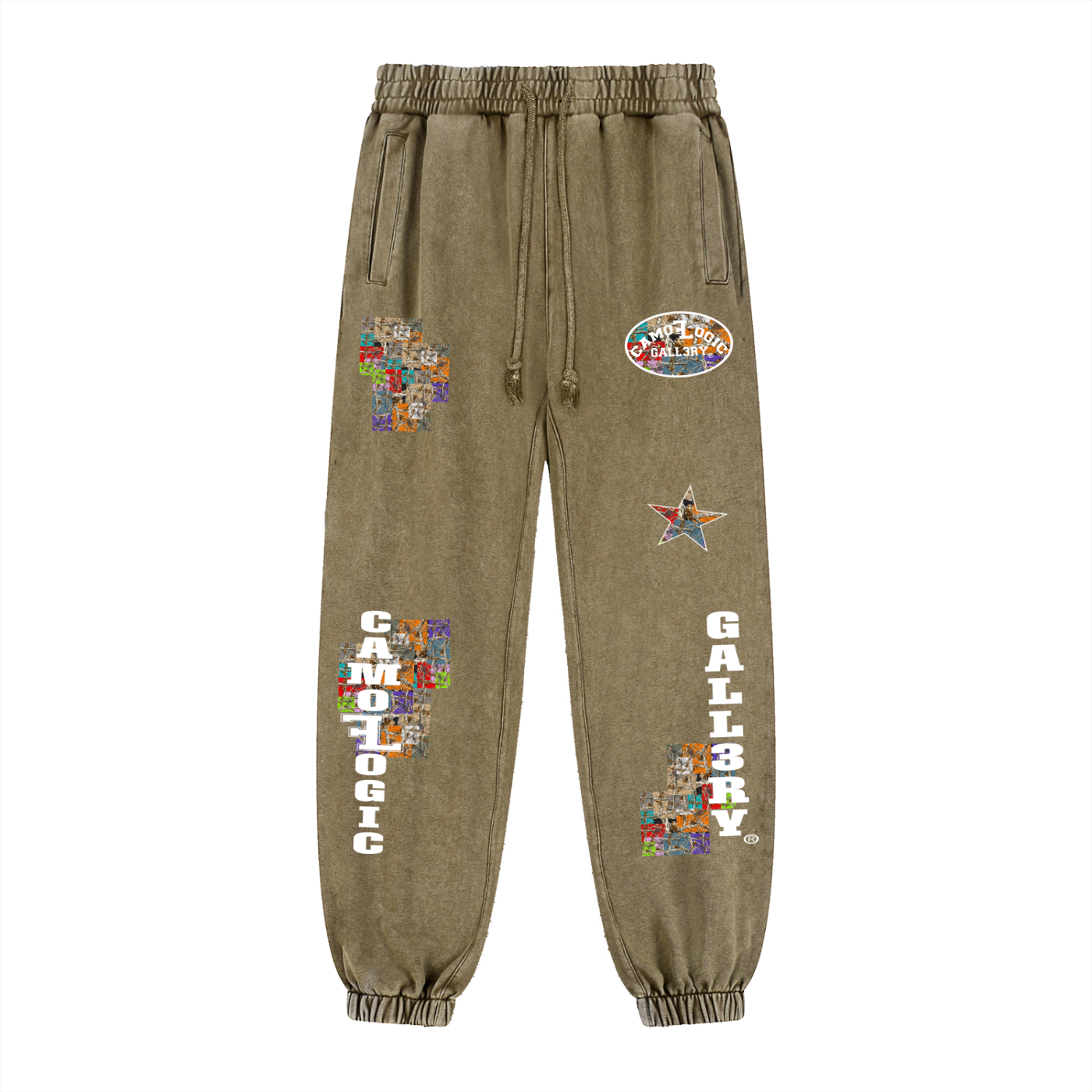 Multi Camoflogic Snow Wash Heavyweight Jogged Sweatpants