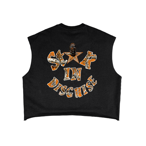 Orange Camoflogic Star French Terry Boxy Tank Top