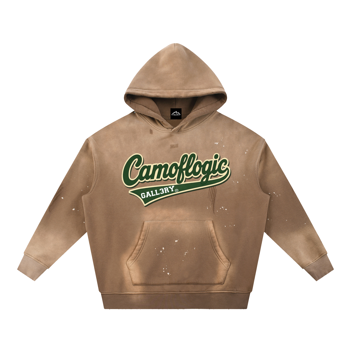 Camoflogic Brick by Brick Vintage Washed Frayed Fleece Hoodie