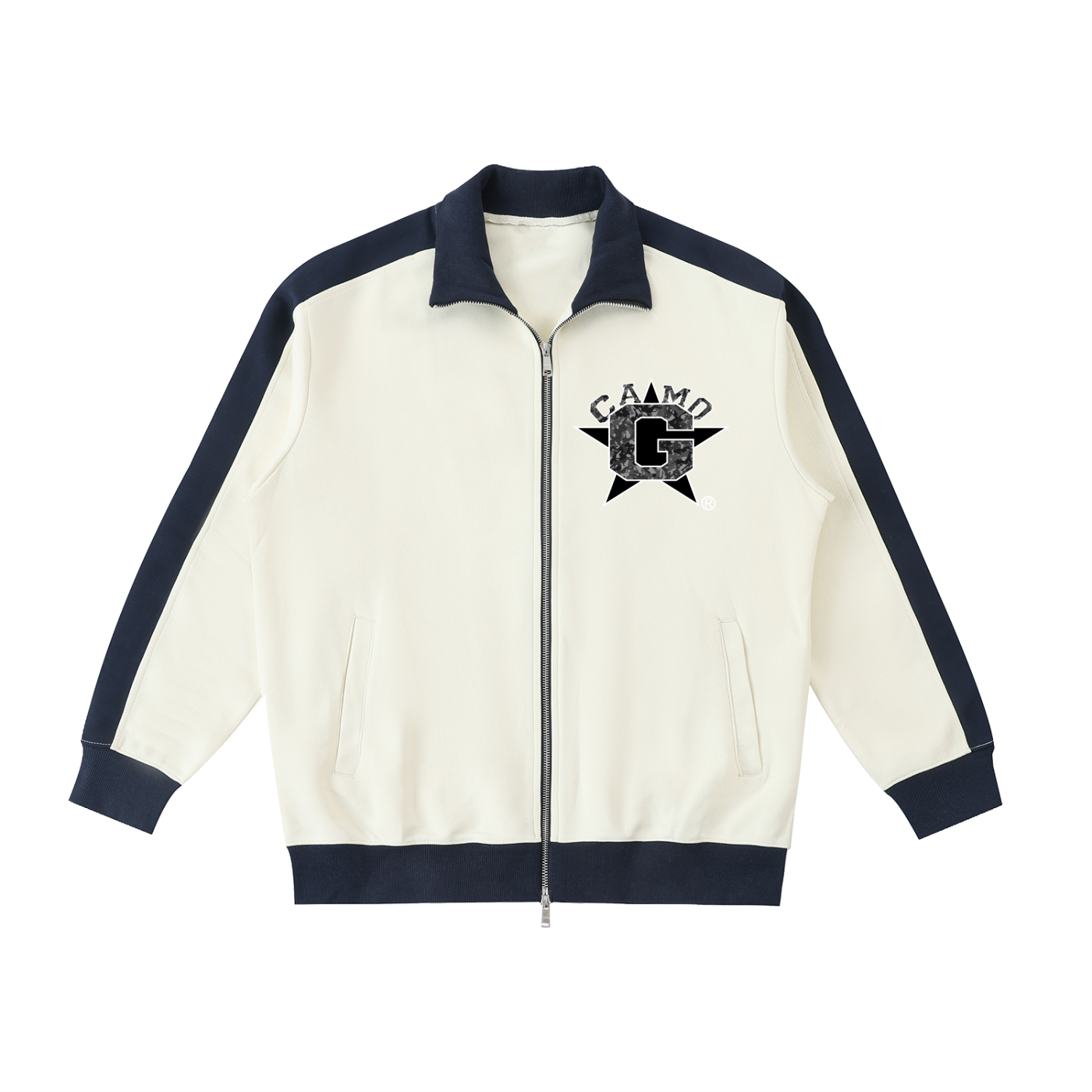 Camo G Contrast Trim Stand Collar Jacket