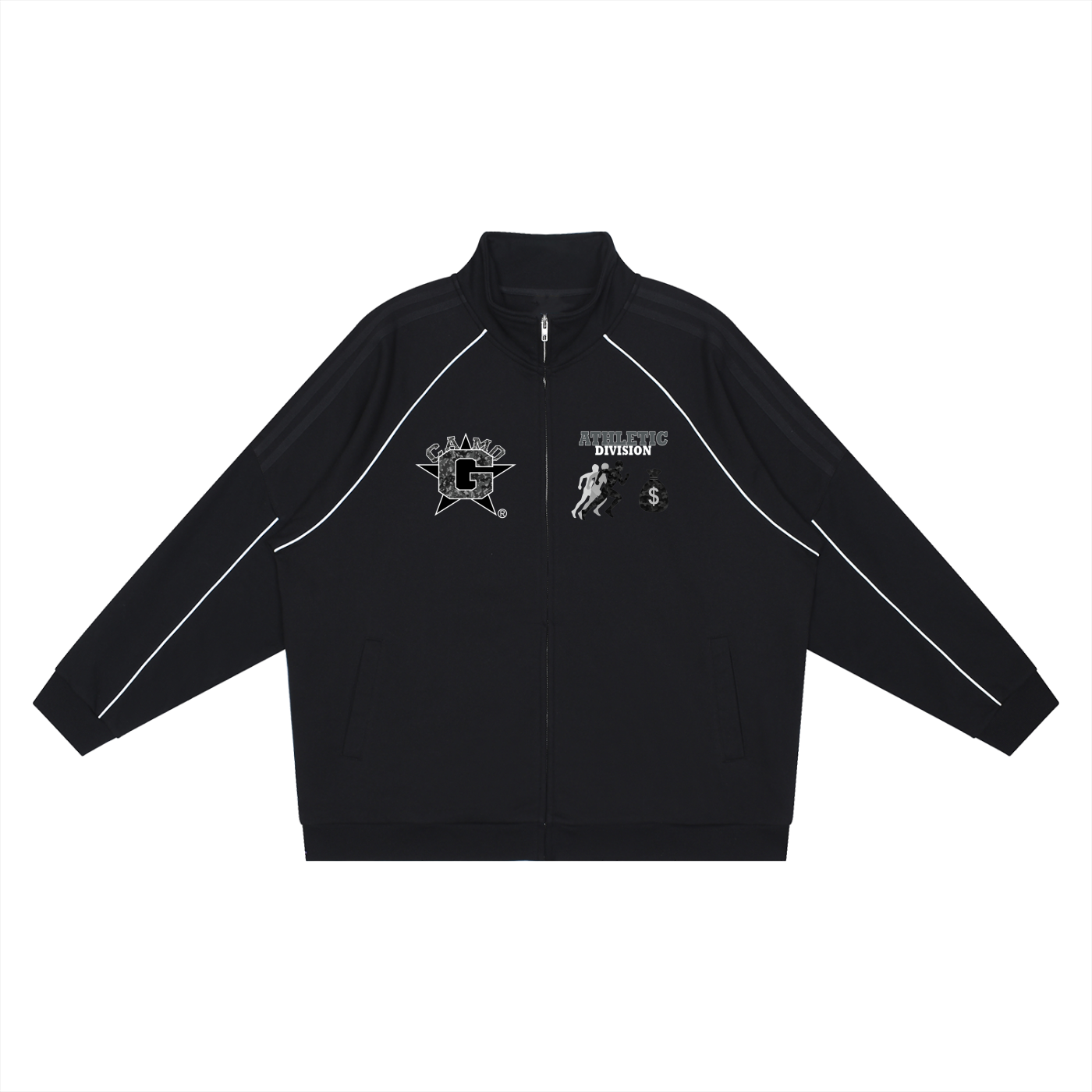 Camo G Athletic Division Reflection Striped Raglan Sleeve  Jacket