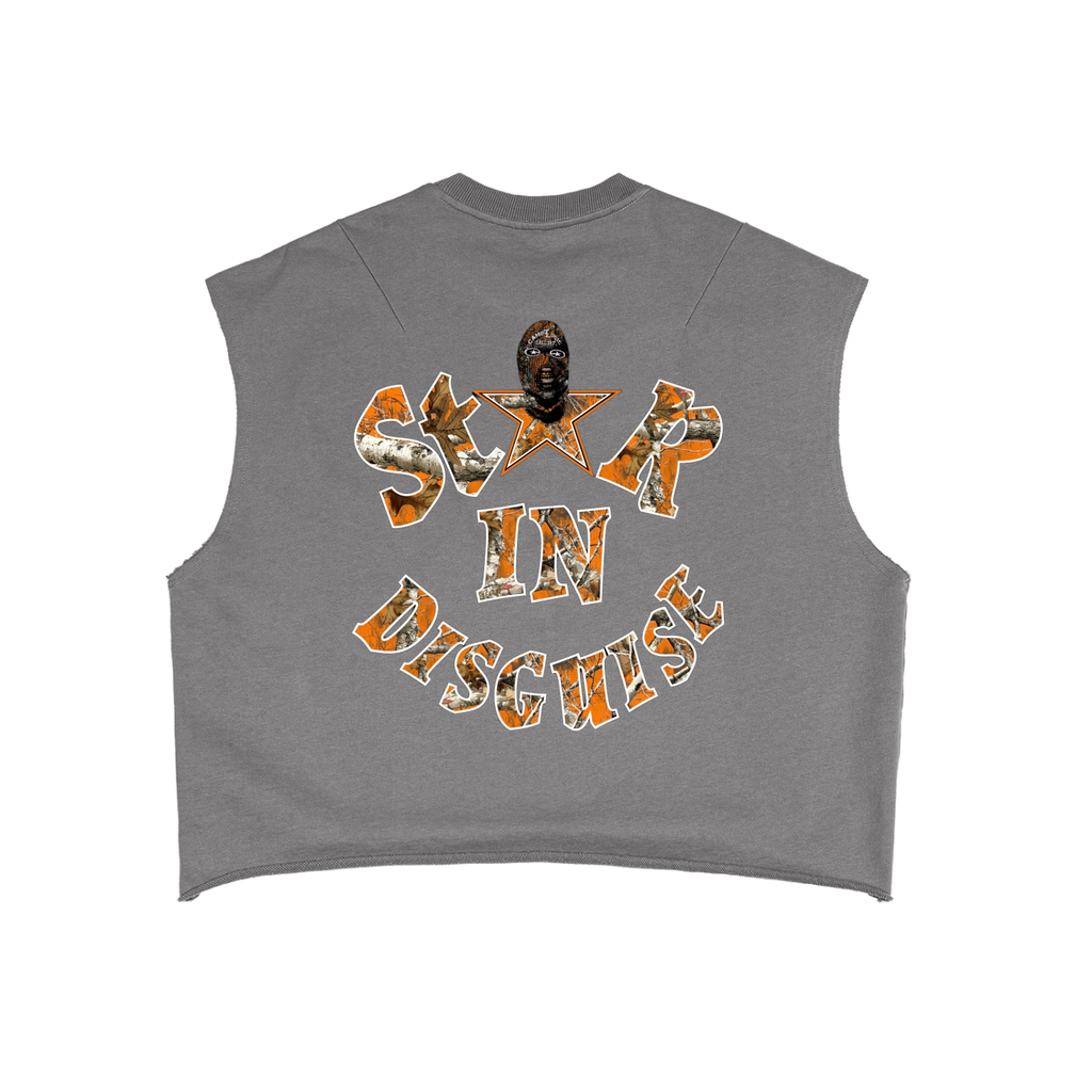 Orange Camoflogic Star French Terry Boxy Tank Top