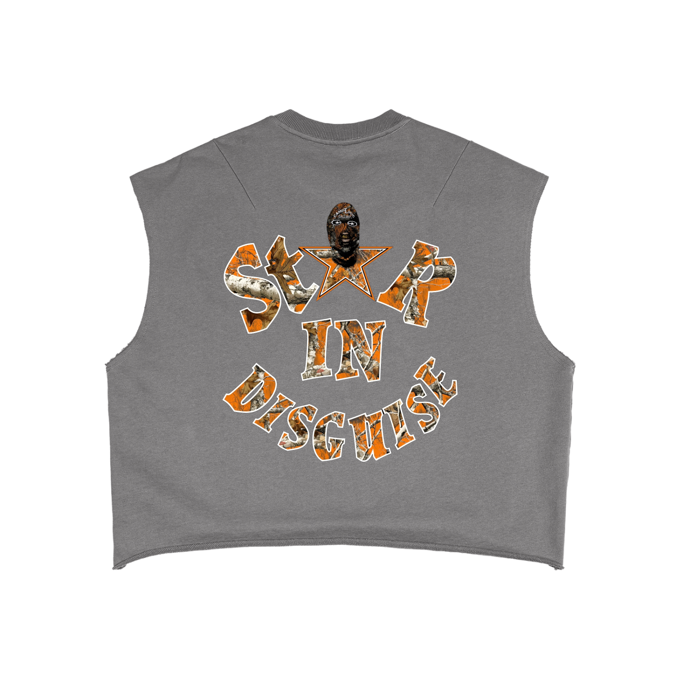 Orange Camoflogic Star French Terry Boxy Tank Top