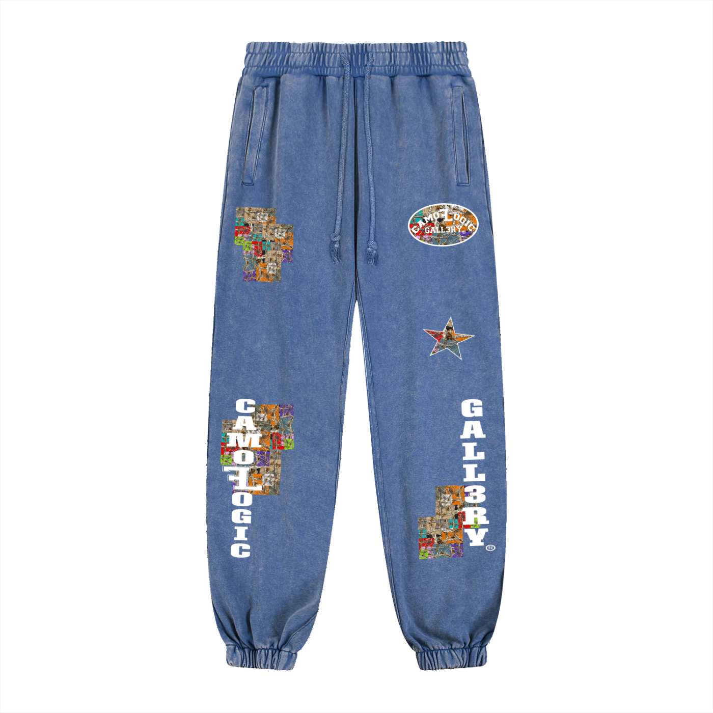 Multi Camoflogic Snow Wash Heavyweight Jogged Sweatpants