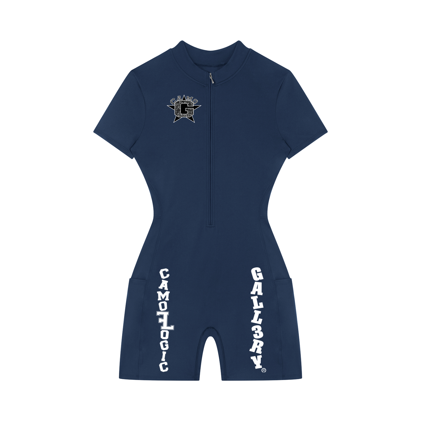Women's Quarter-Zip Short Sleeve Romper