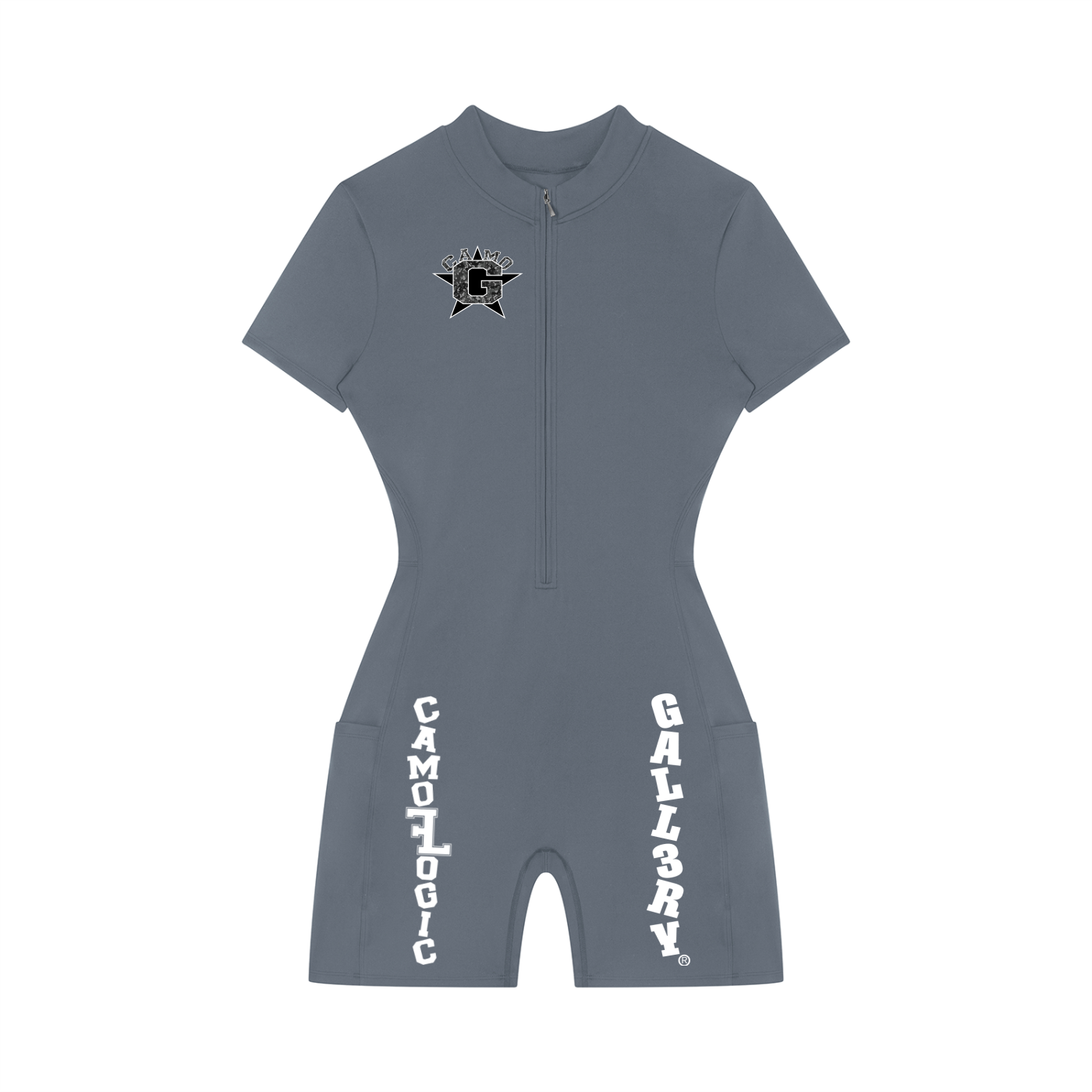 Women's Quarter-Zip Short Sleeve Romper