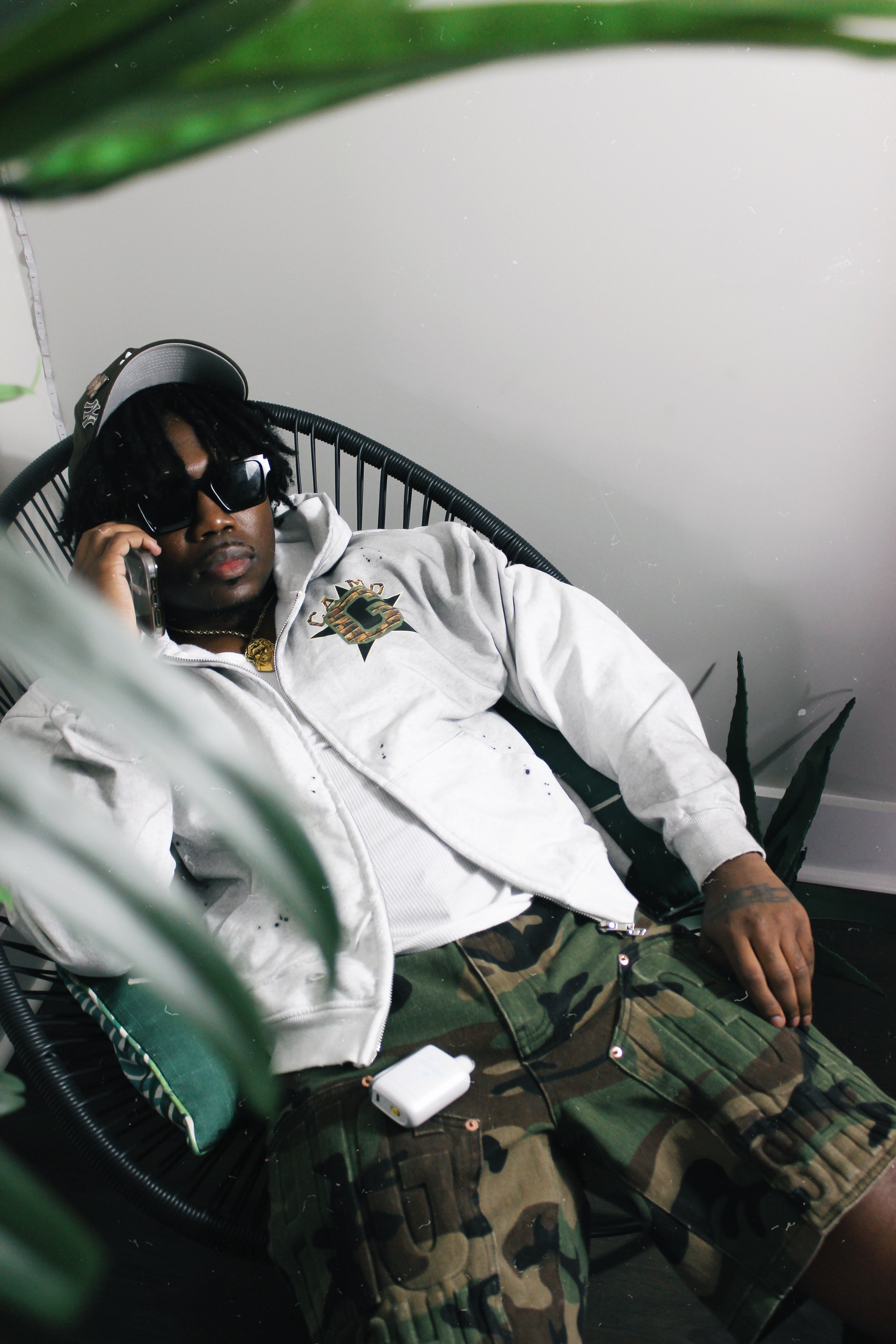 Sun Fade Frayed Raw Edge Fleece Zip Hoodie