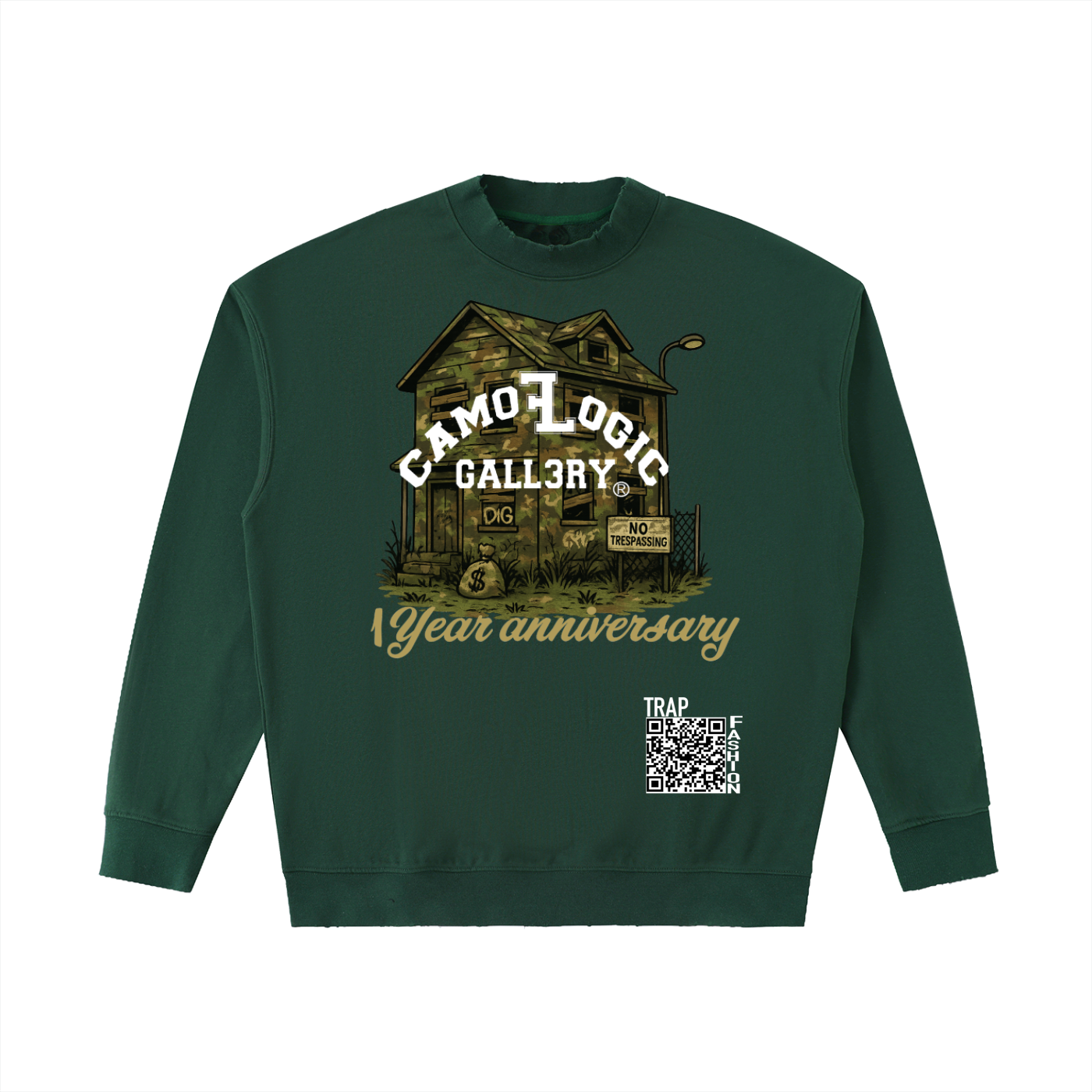 1year anniversary Camoflogic Gall3ryDrop Shoulder Crewneck Sweatshirt