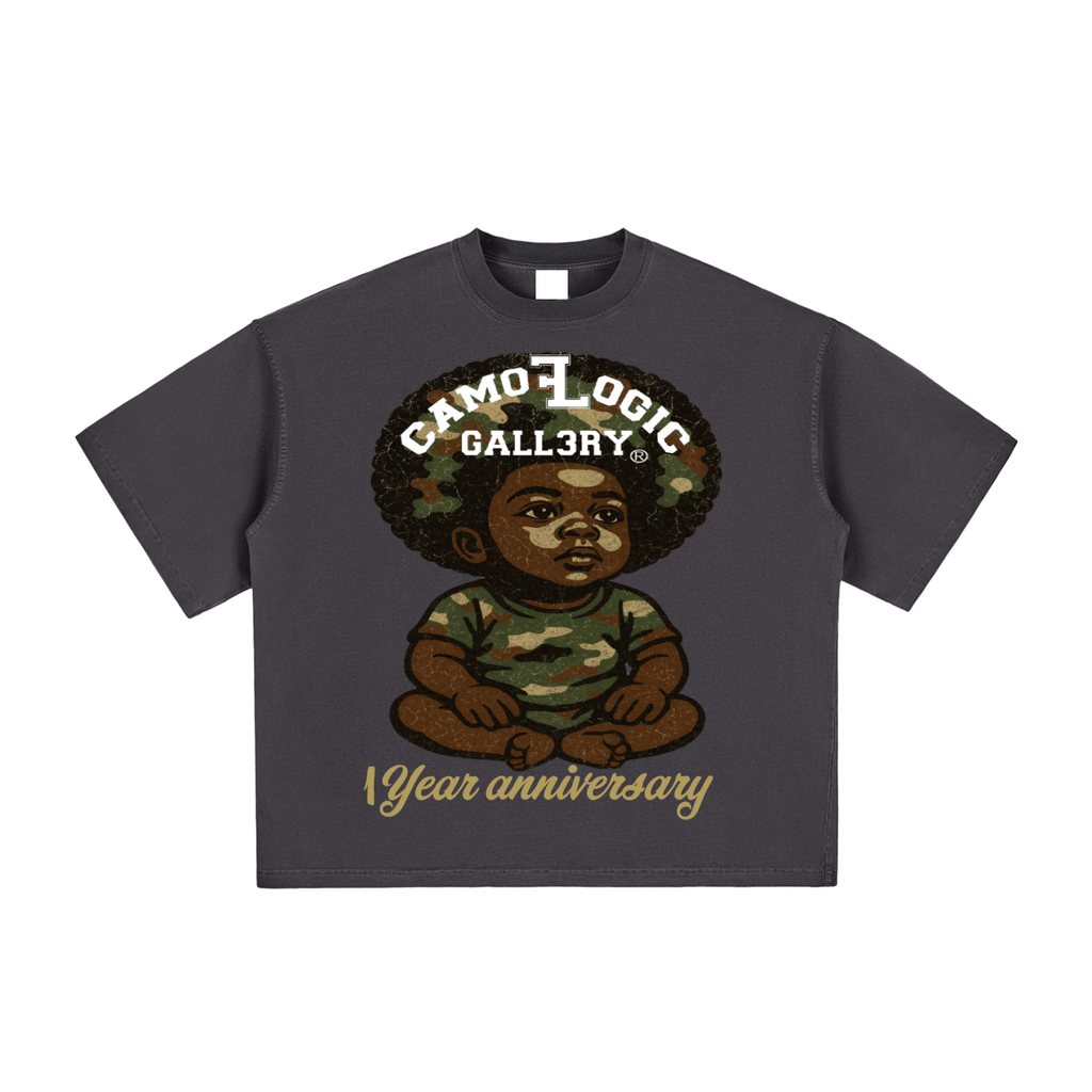1 year anniversary CAMOFLOGIC baby Vintage Washed Boxy T-Shirt