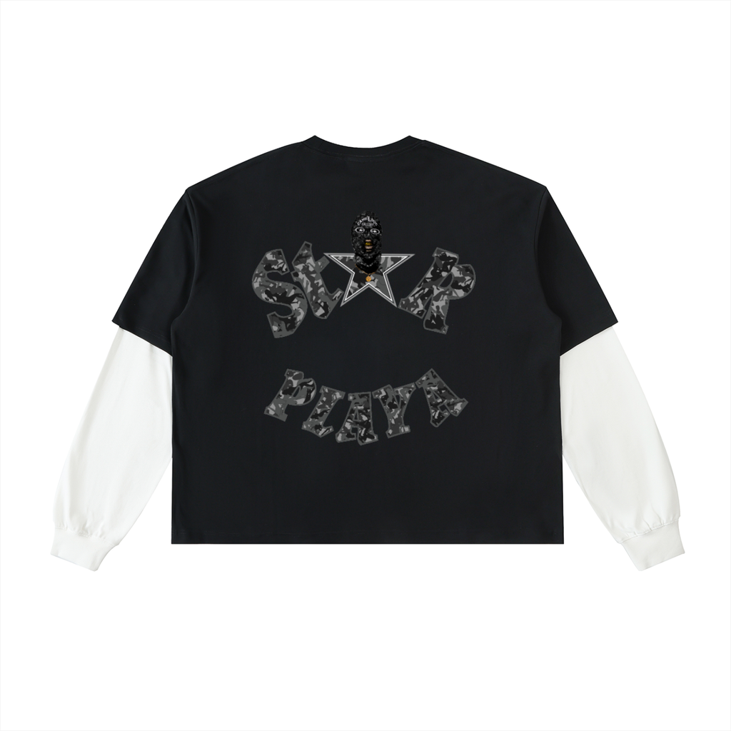 Camoflogic Gall3ry Layered Contrast Sleeve Cotton T-Shirt