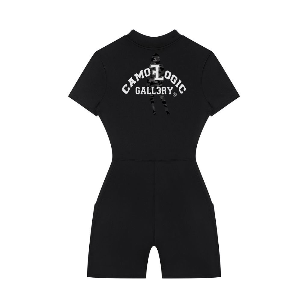 Women's Quarter-Zip Short Sleeve Romper