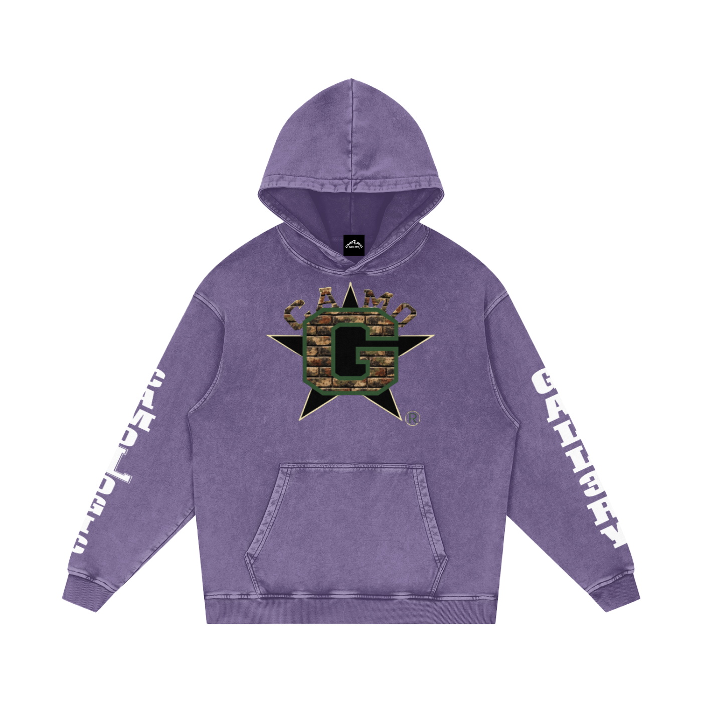 Camo G Snow Washed Loose Cotton Hoodie