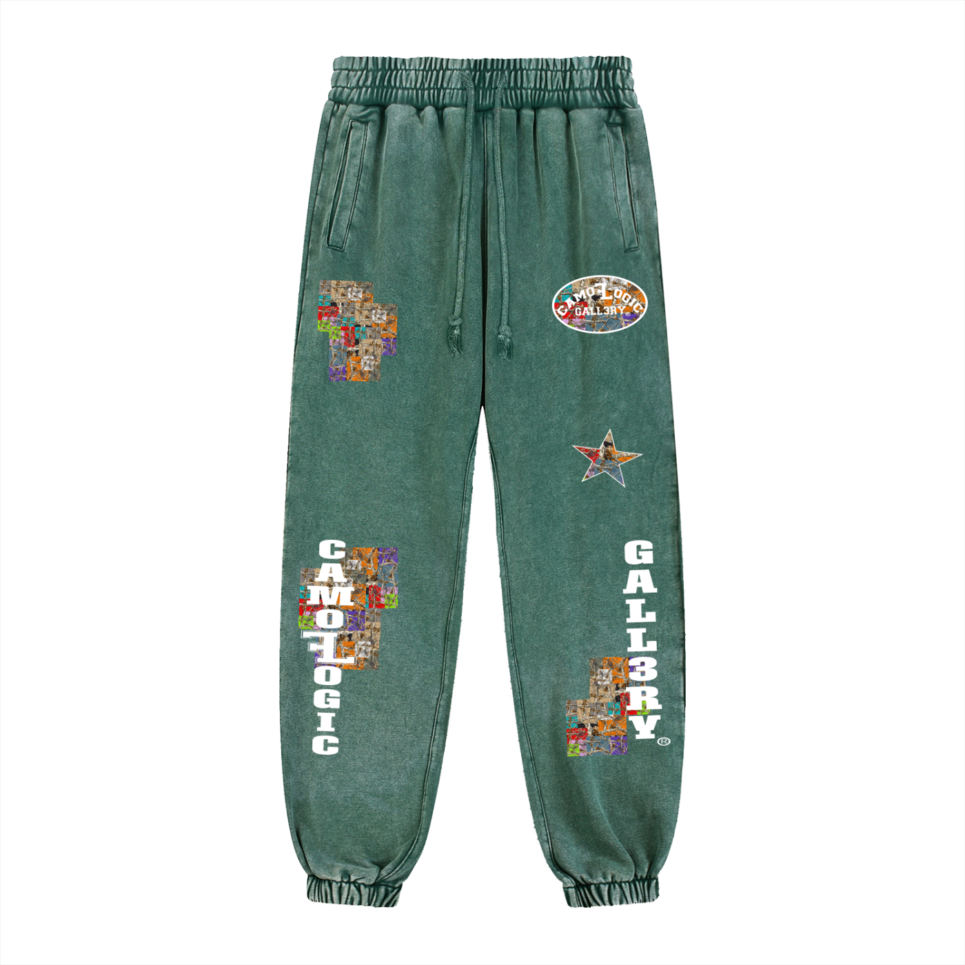 Multi Camoflogic Snow Wash Heavyweight Jogged Sweatpants