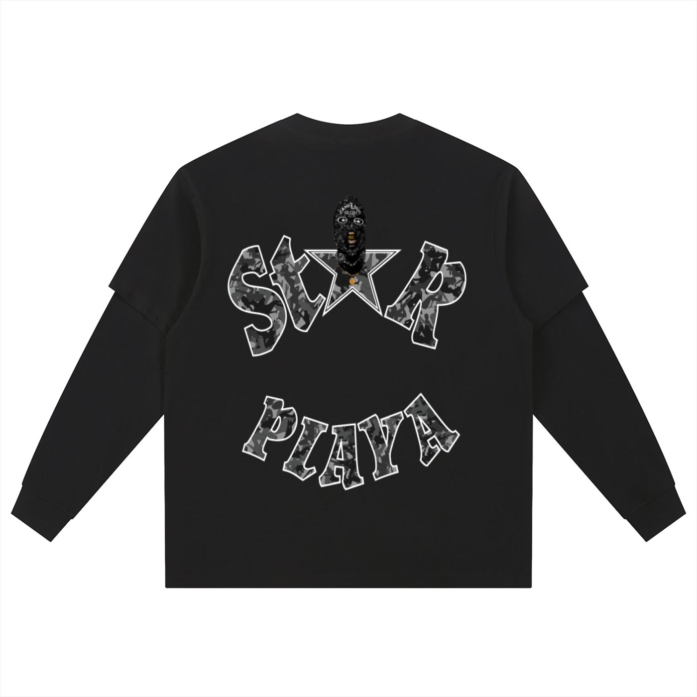 Camoflogic Star Playa Layered Long Sleeve Oversized Tee
