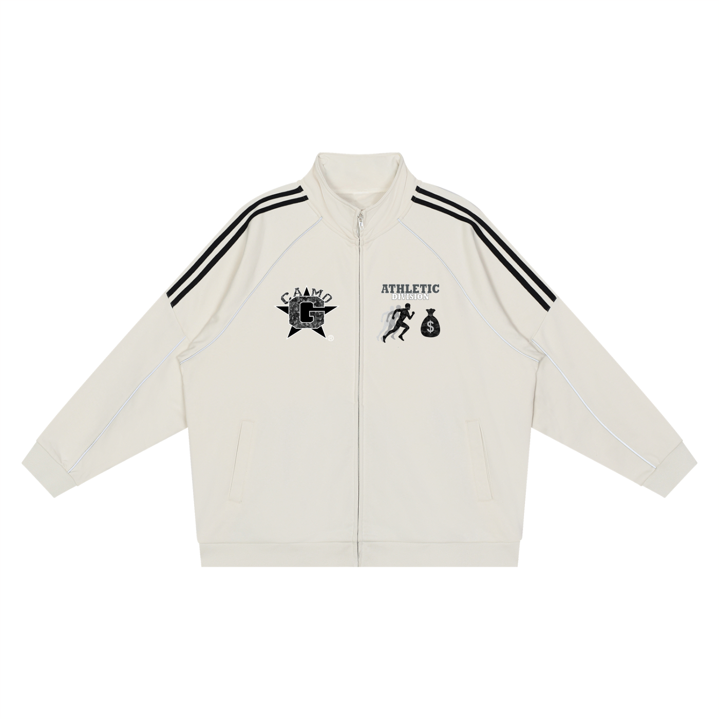 Camo G Athletic Division Reflection Striped Raglan Sleeve  Jacket