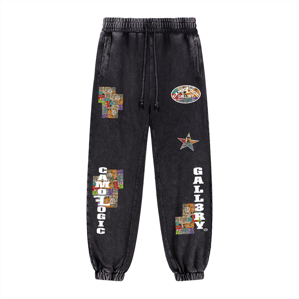 Multi Camoflogic Snow Wash Heavyweight Jogged Sweatpants