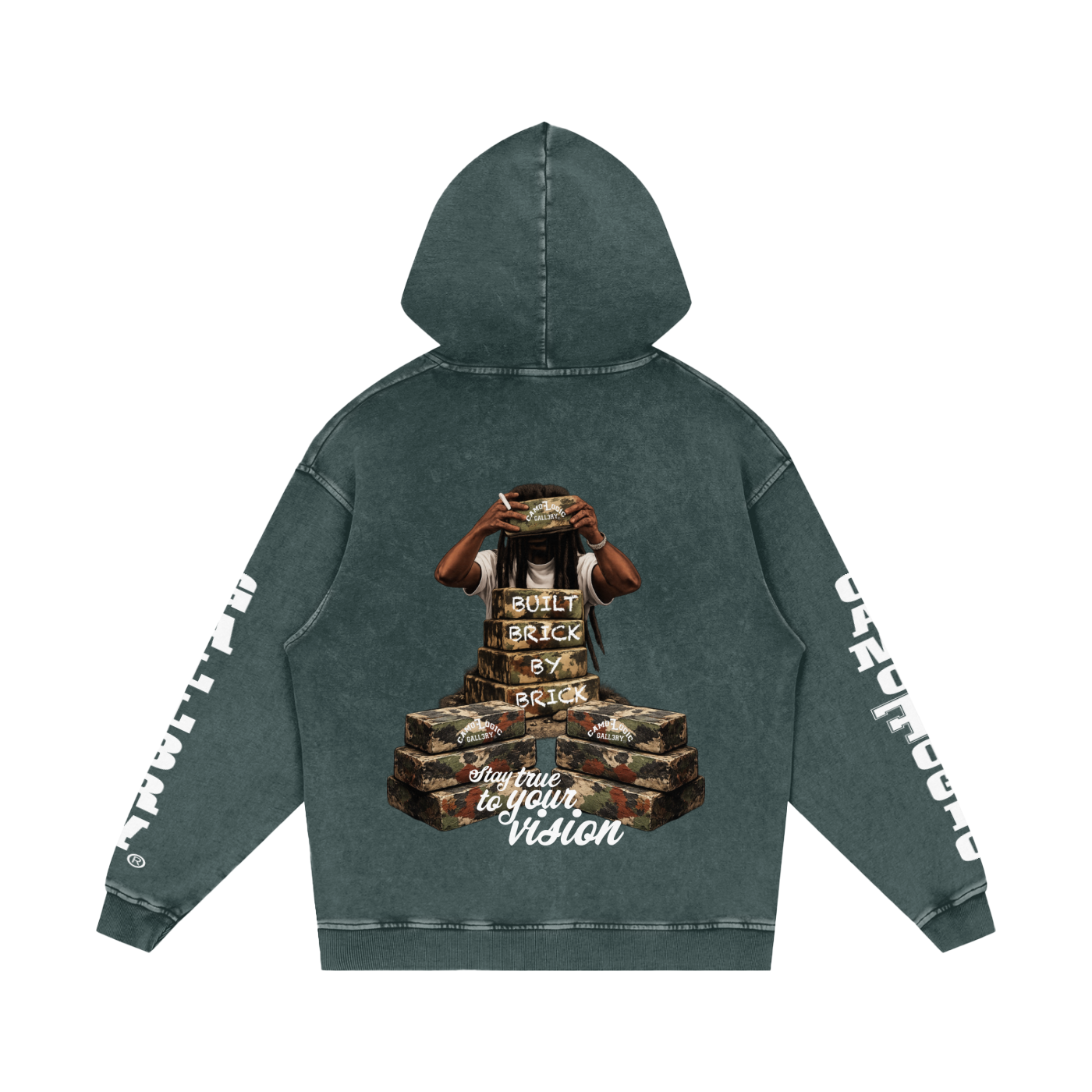 Camo G Snow Washed Loose Cotton Hoodie