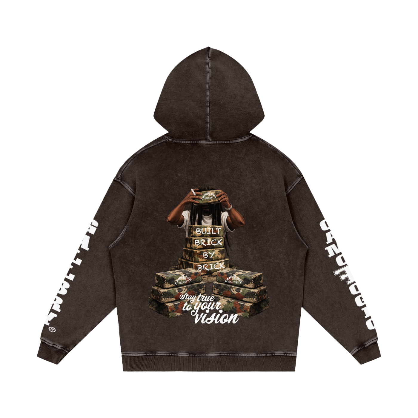 Camo G Snow Washed Loose Cotton Hoodie