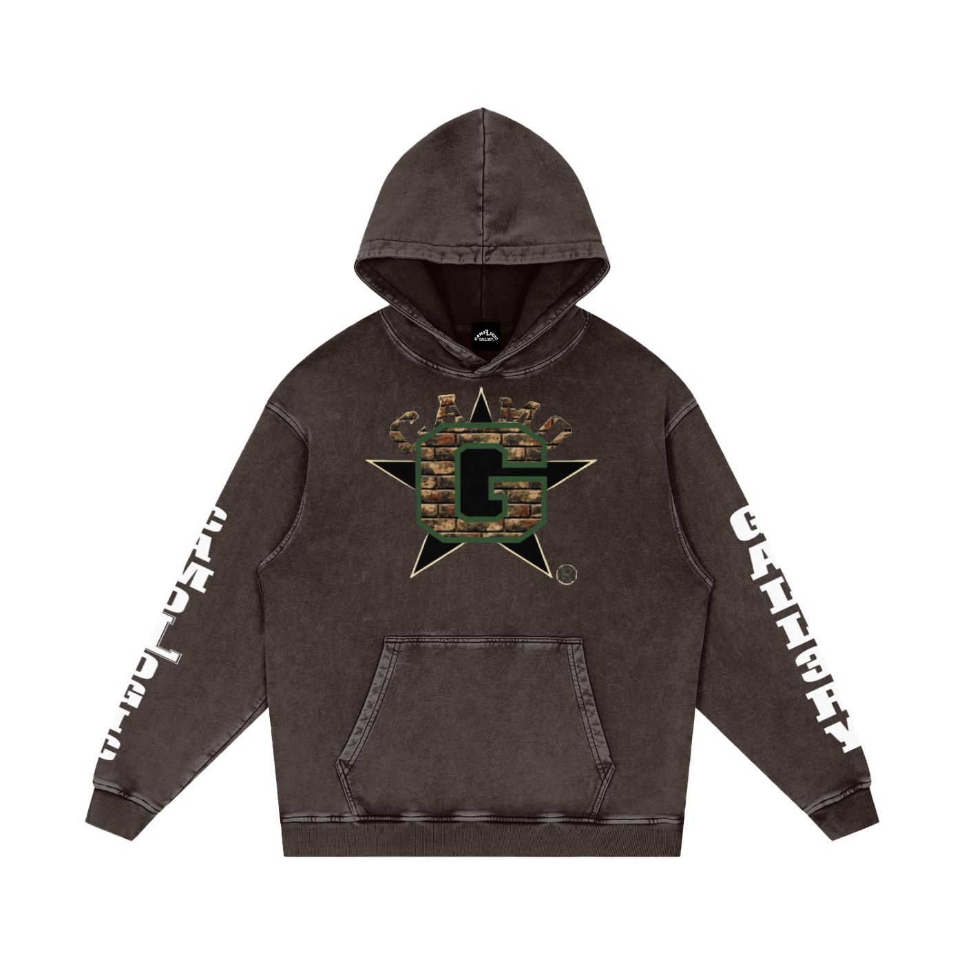 Camo G Snow Washed Loose Cotton Hoodie