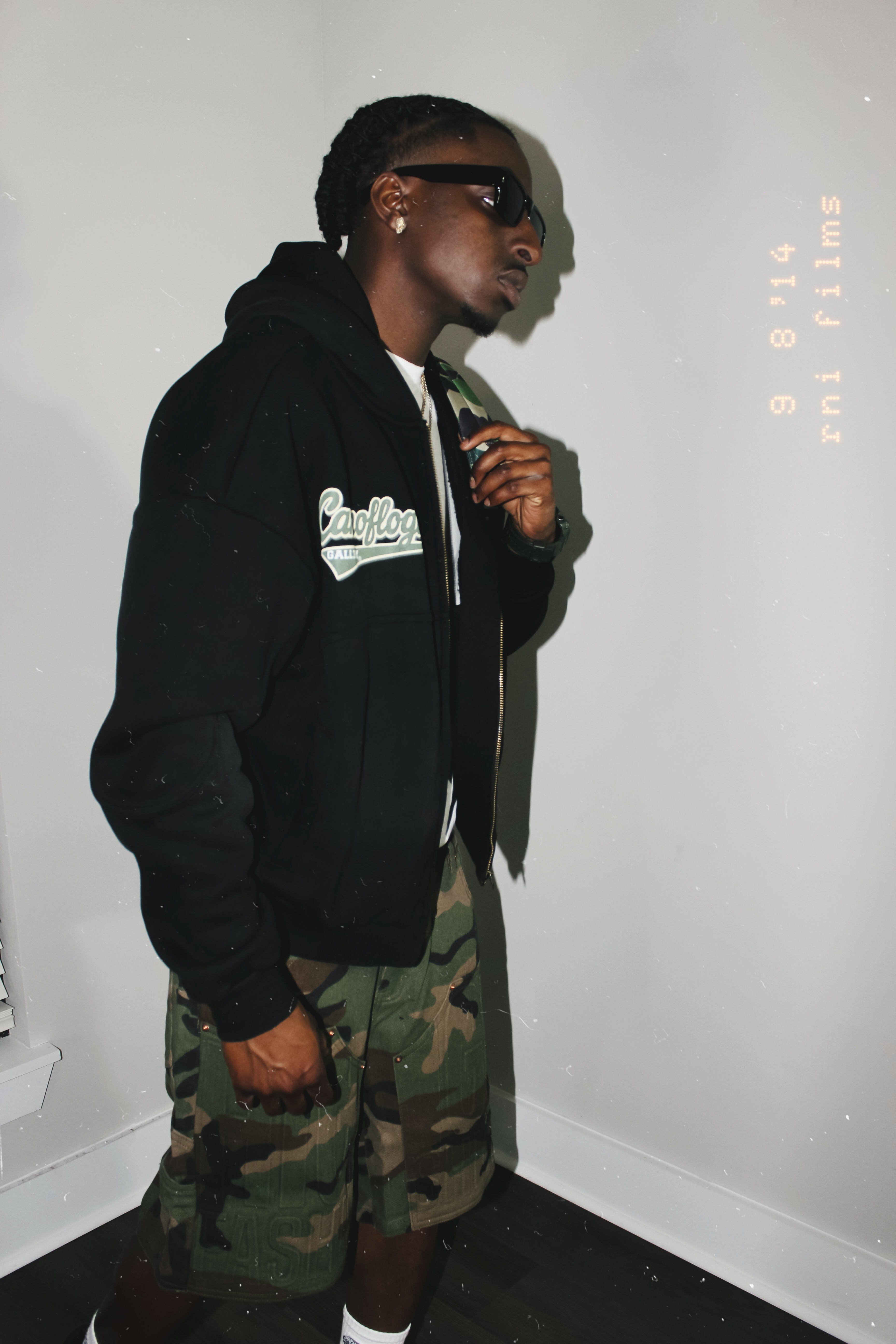 Sun Fade Boxy Detachable Fur Hoodie