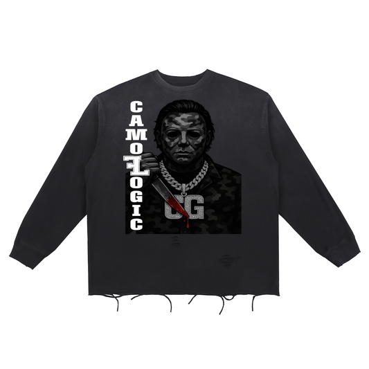 Camoflogic MM fear the drip Snow Wash Raw Edge Cotton T-Shirt