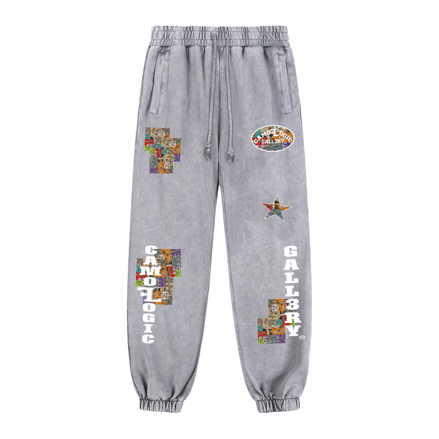 Multi Camoflogic Snow Wash Heavyweight Jogged Sweatpants