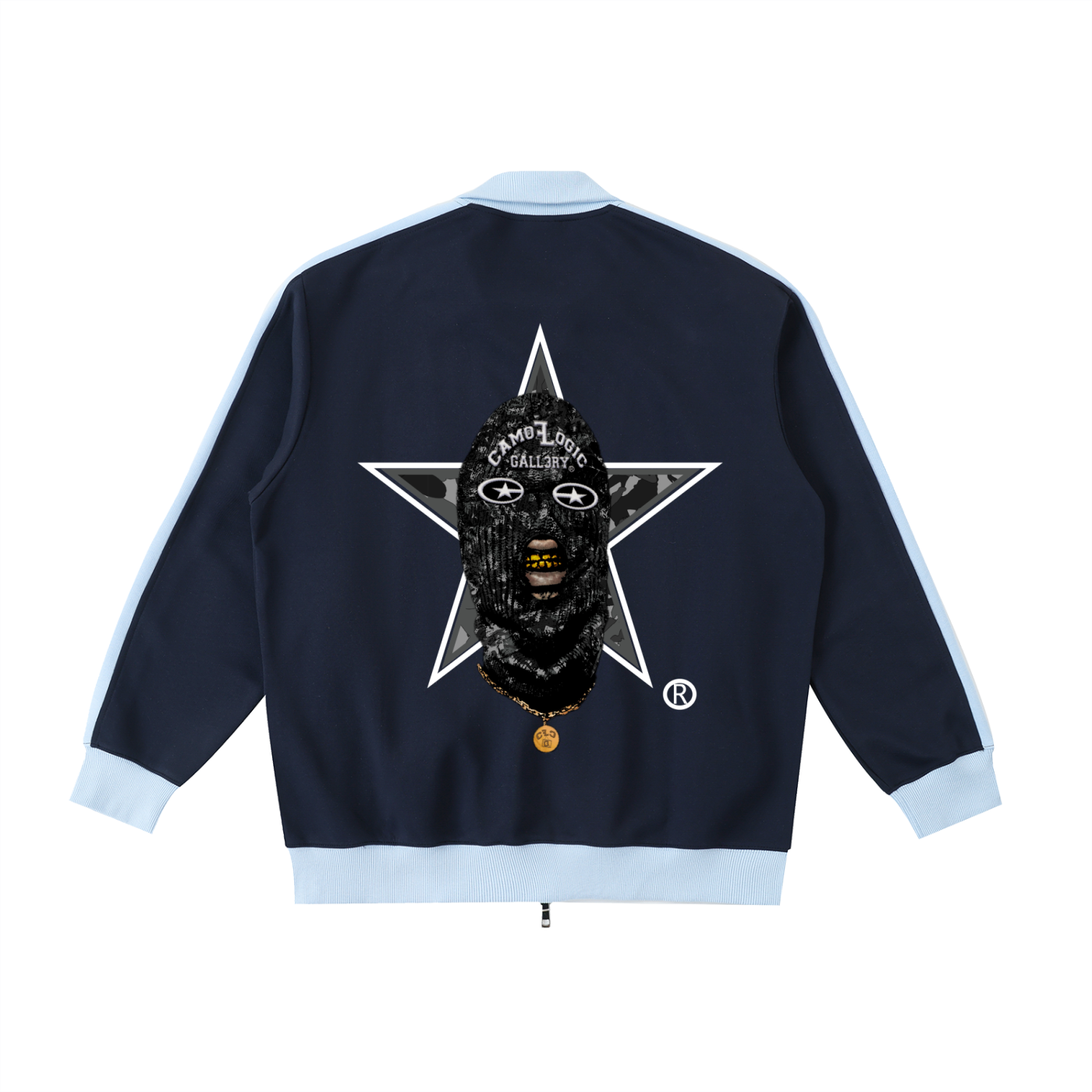 Camo G Contrast Trim Stand Collar Jacket