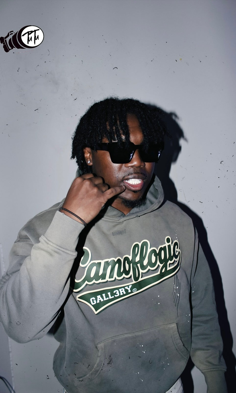 Camoflogic Brick by Brick Vintage Washed Frayed Fleece Hoodie