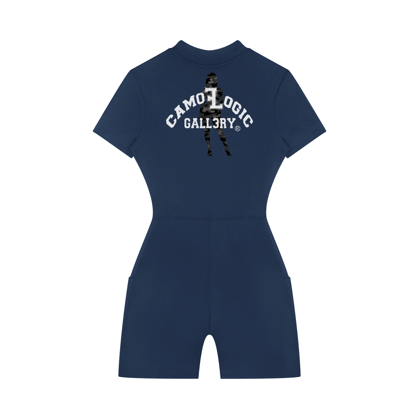 Women's Quarter-Zip Short Sleeve Romper