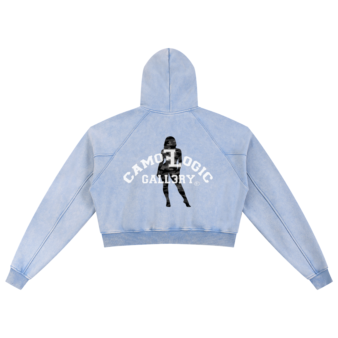 Female camo G Snow Washed Cropped Hoodie