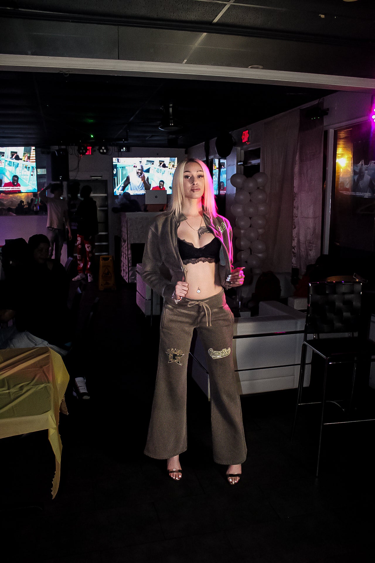 Camoflogic Brick by brick female Vintage Washed Cropped Fleece Hoodie