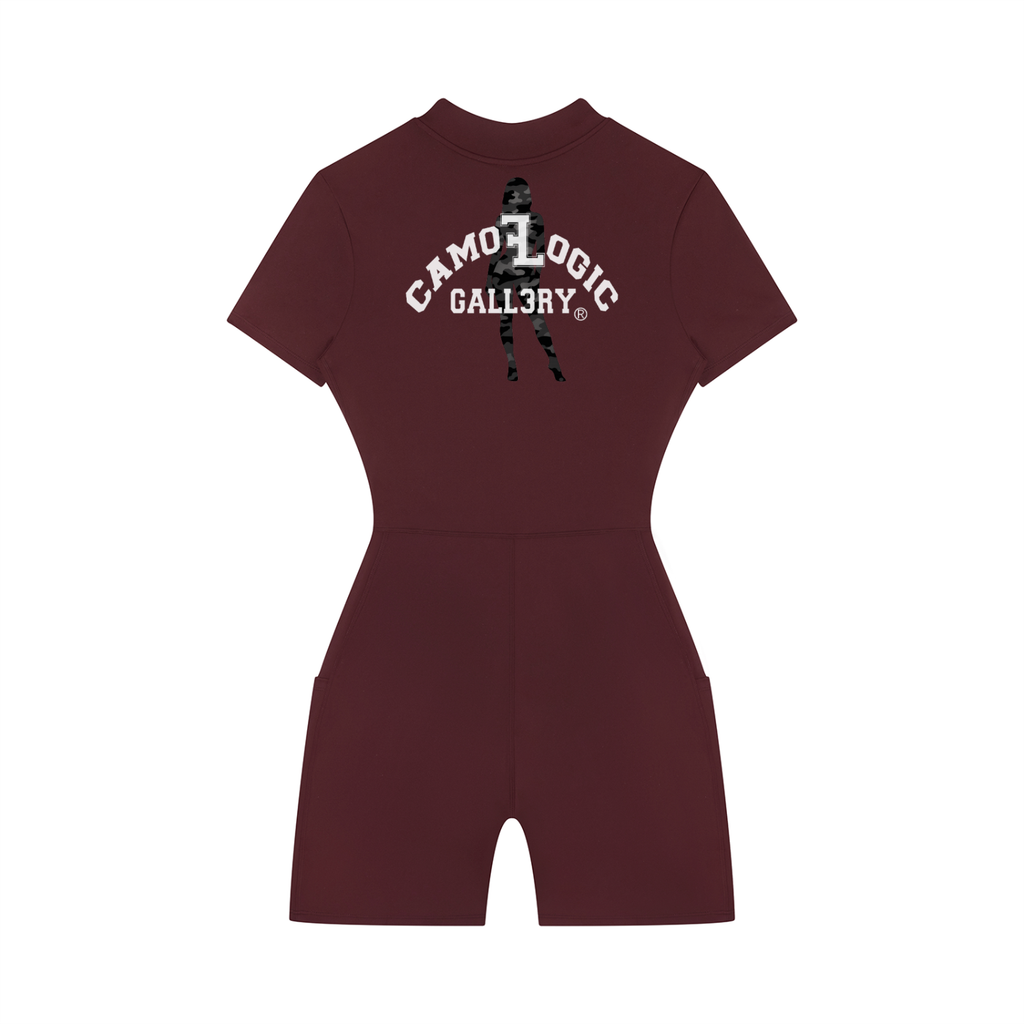 Women's Quarter-Zip Short Sleeve Romper