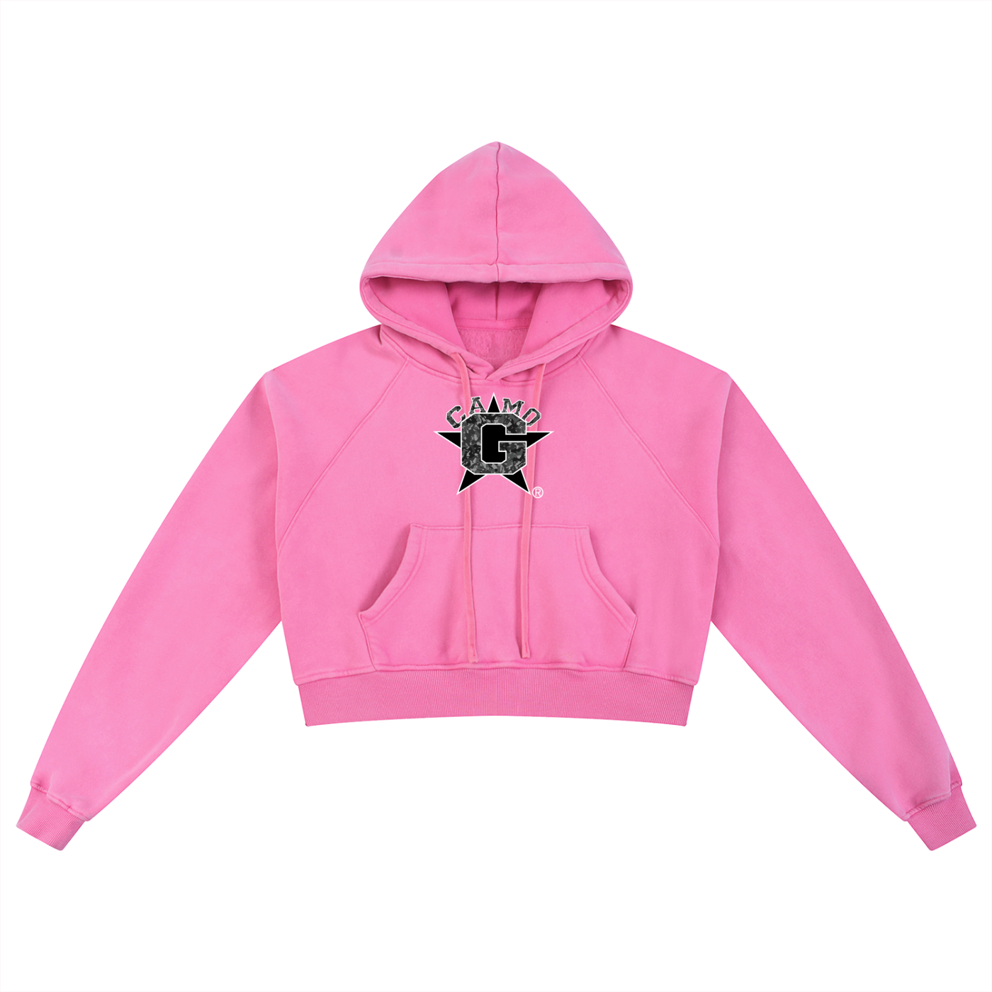 Female camo G Snow Washed Cropped Hoodie
