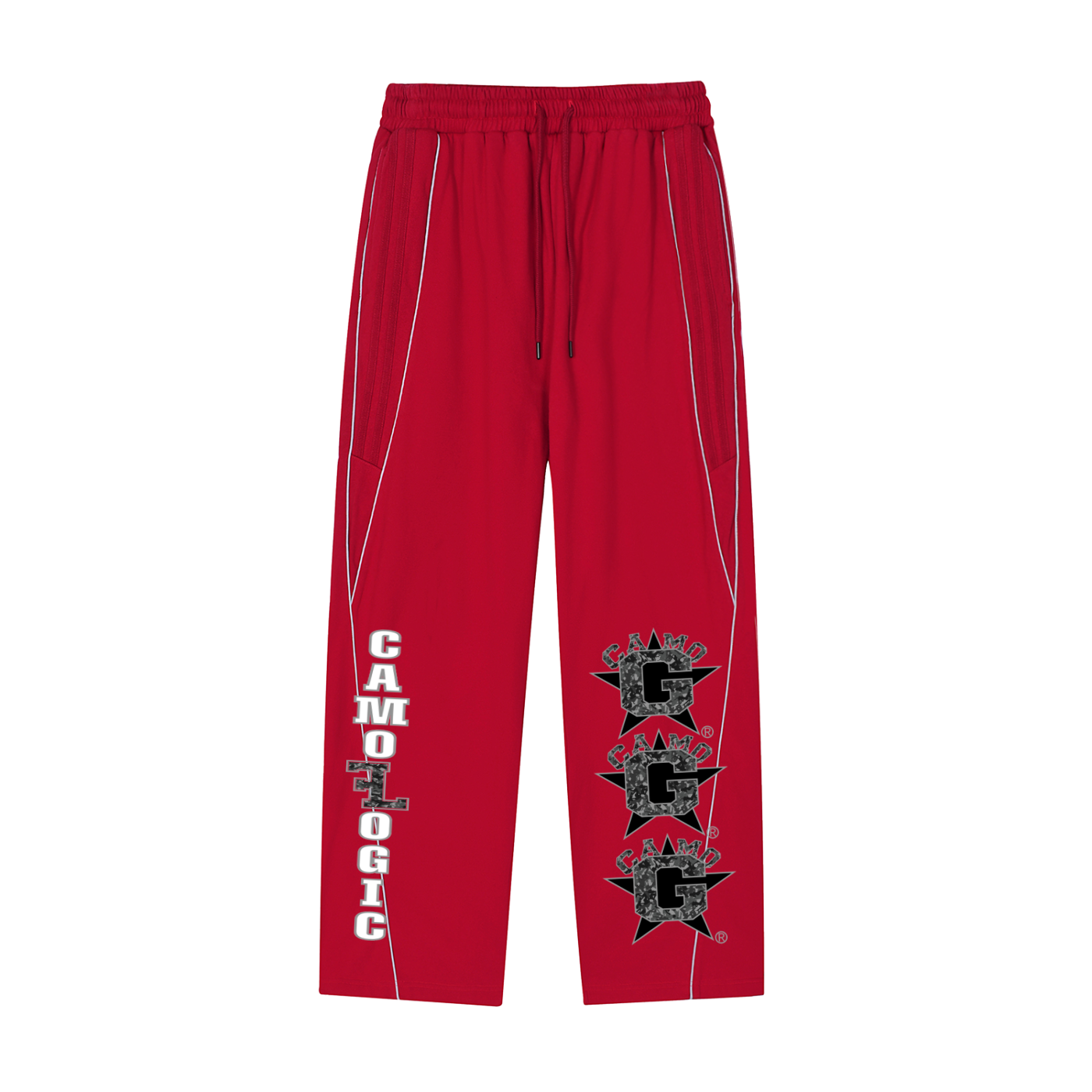 Camo G Athletic Division Reflection Striped Straight-Leg Sweatpants